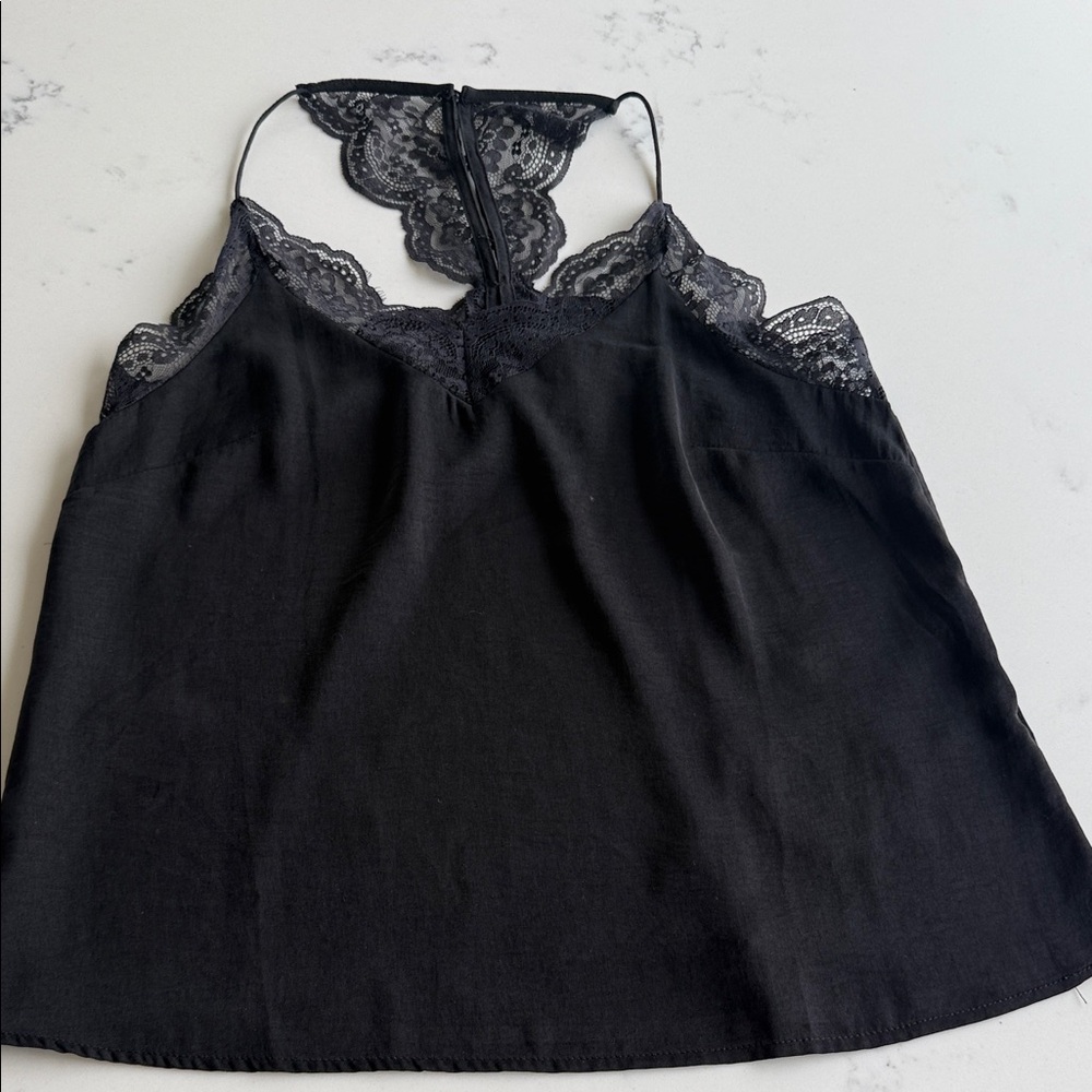 H&M Racerback Black Lace Trim Cami